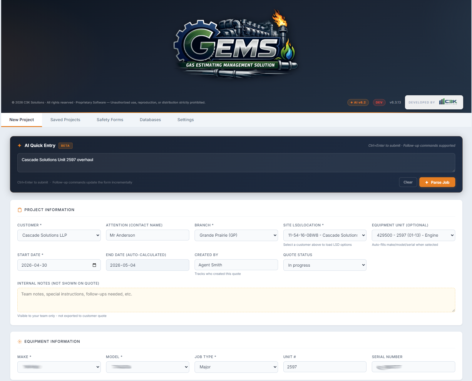 Project Setup + AI Quick Entry